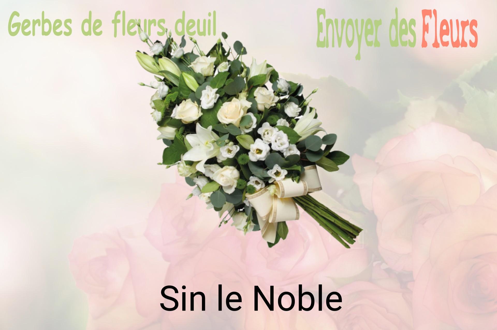 Gerbe de fleurs de deuil livrée à Sin-le-Noble